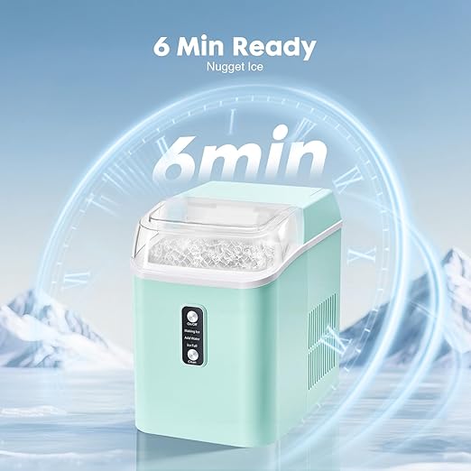 Olixis Nugget Ice Maker Countertop, 26LBS/24H Fast Production