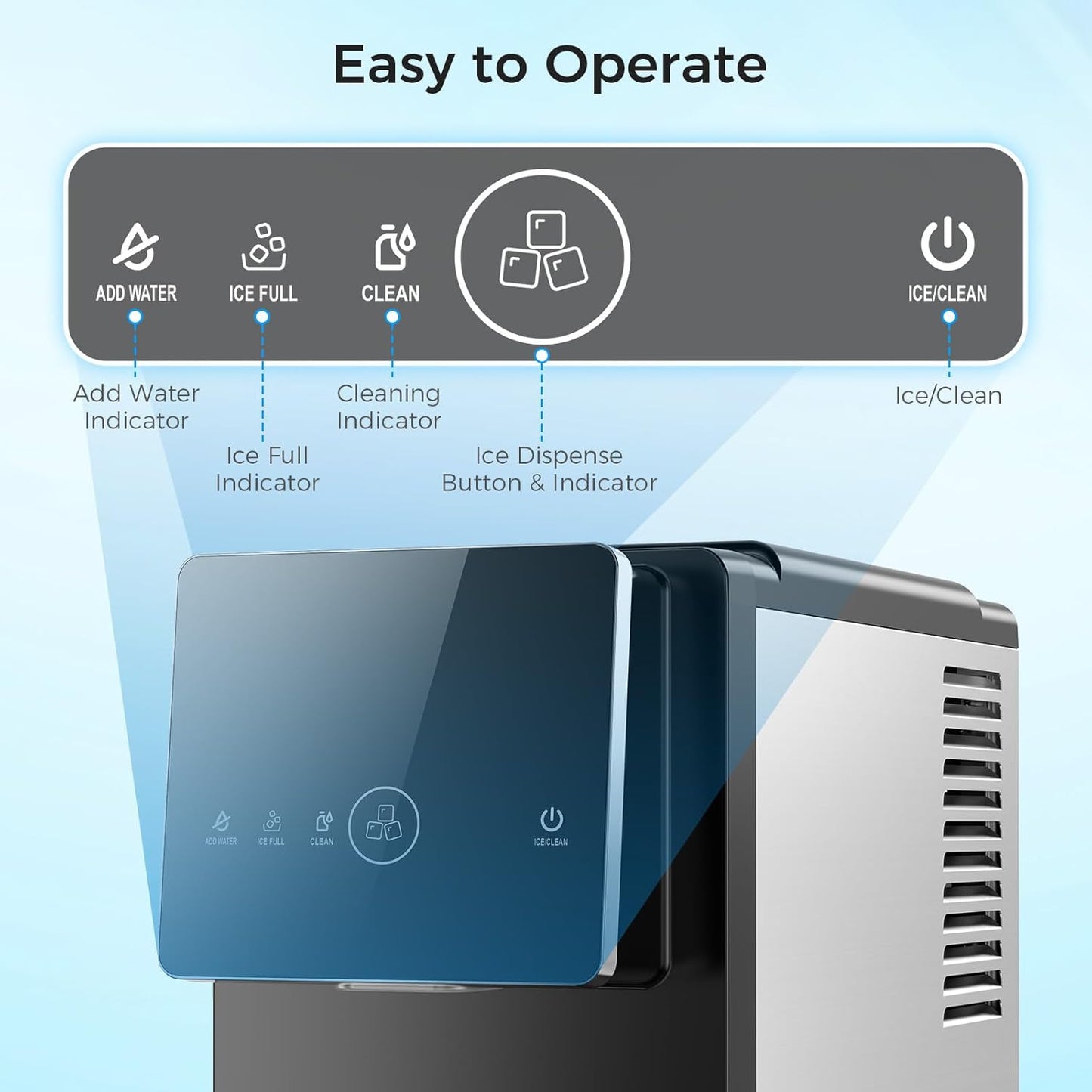 Cowsar Nugget Countertop Ice Maker