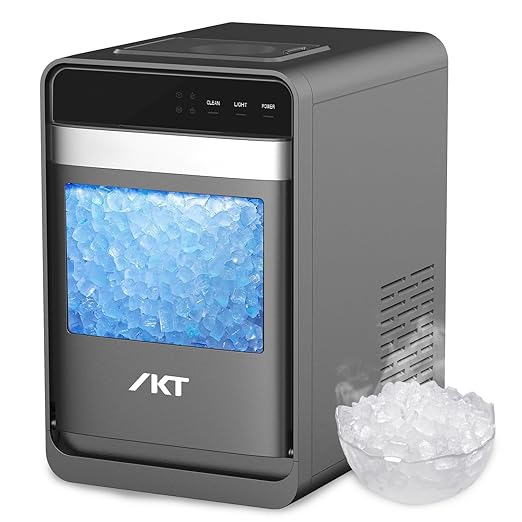 IKT Self Cleaning Countertop Nugget Ice Maker Machine with Ice Scoop 33lbs Daily...
