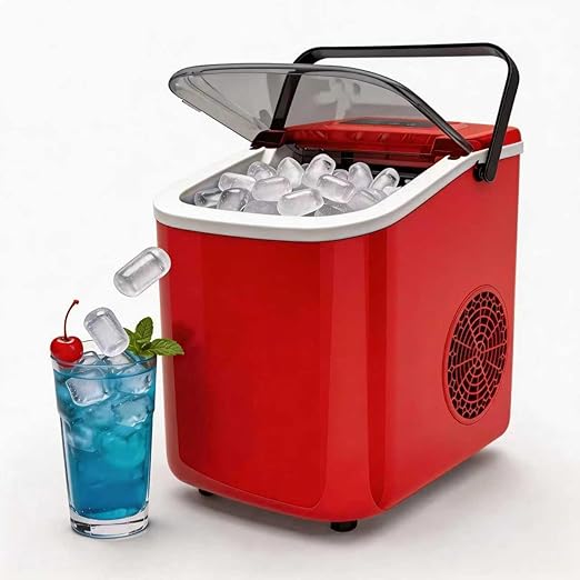 Snowflk Small Portable Countertop Ice Maker, 26lbs/24H Ice Machine with Self-Cleaning