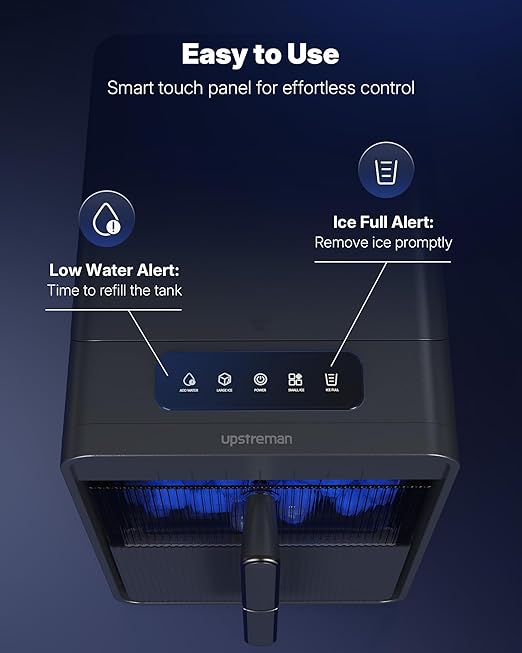 Upstreman Ice Maker Countertop, 9 Bullet Ice Cubes in 6 Mins