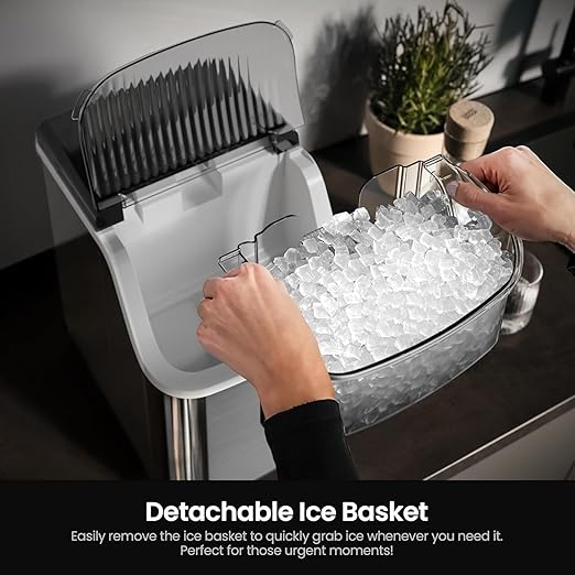 Kismile Nugget Ice Makers Countertop, 35lbs/Day