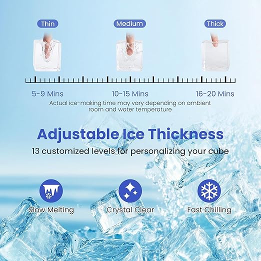 Costway Countertop Ice Cube Maker with External Water Tank, 16Pcs Ready in 6 Mins