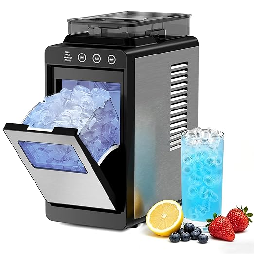 Electactic Countertop Ice Maker with 2L Dual Water Tank, 8 Bullet Ice Fast in 6 Mins