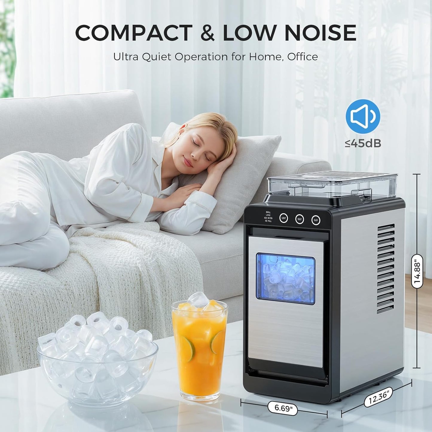 Cowsar Ice Maker Countertop, 26 lbs/24Hrs