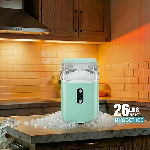KMFurnila Nugget Ice Maker Countertop, 6-Min Ready