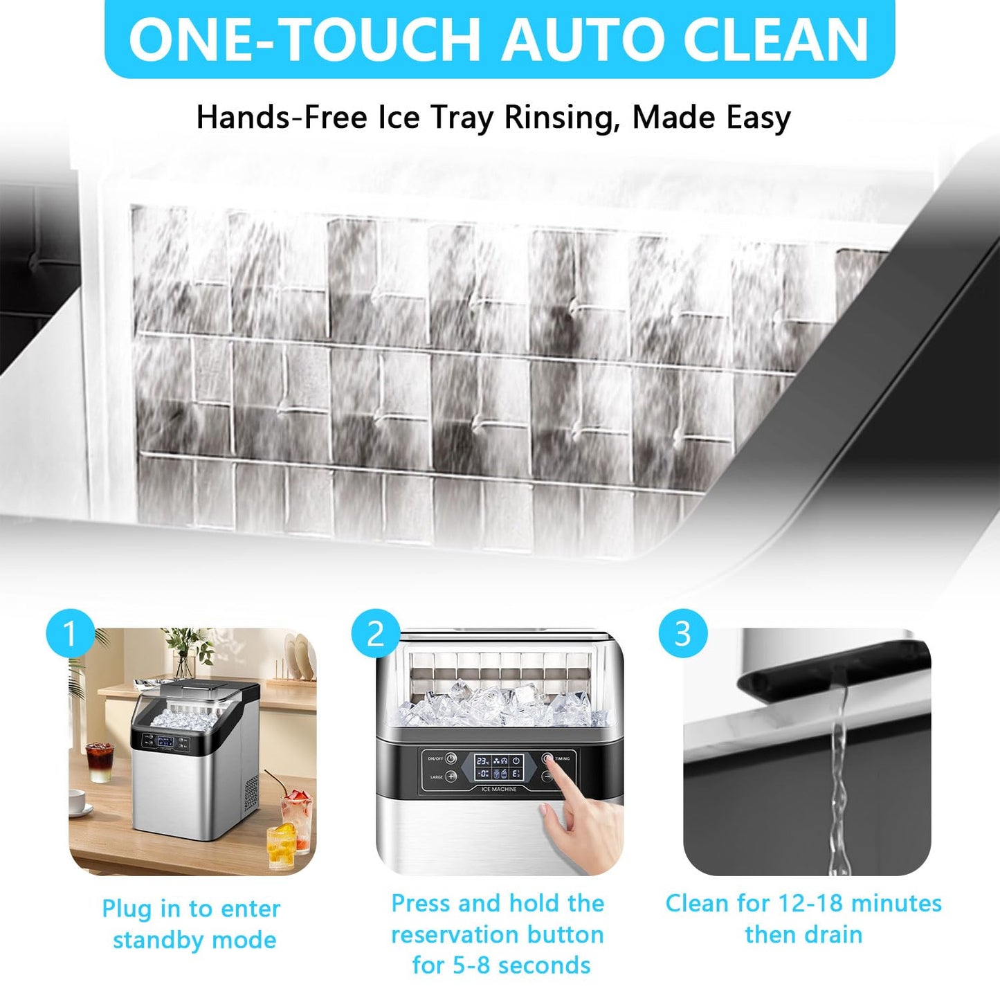 Seasand Ice Maker Countertop, 2 Ways to Add Water