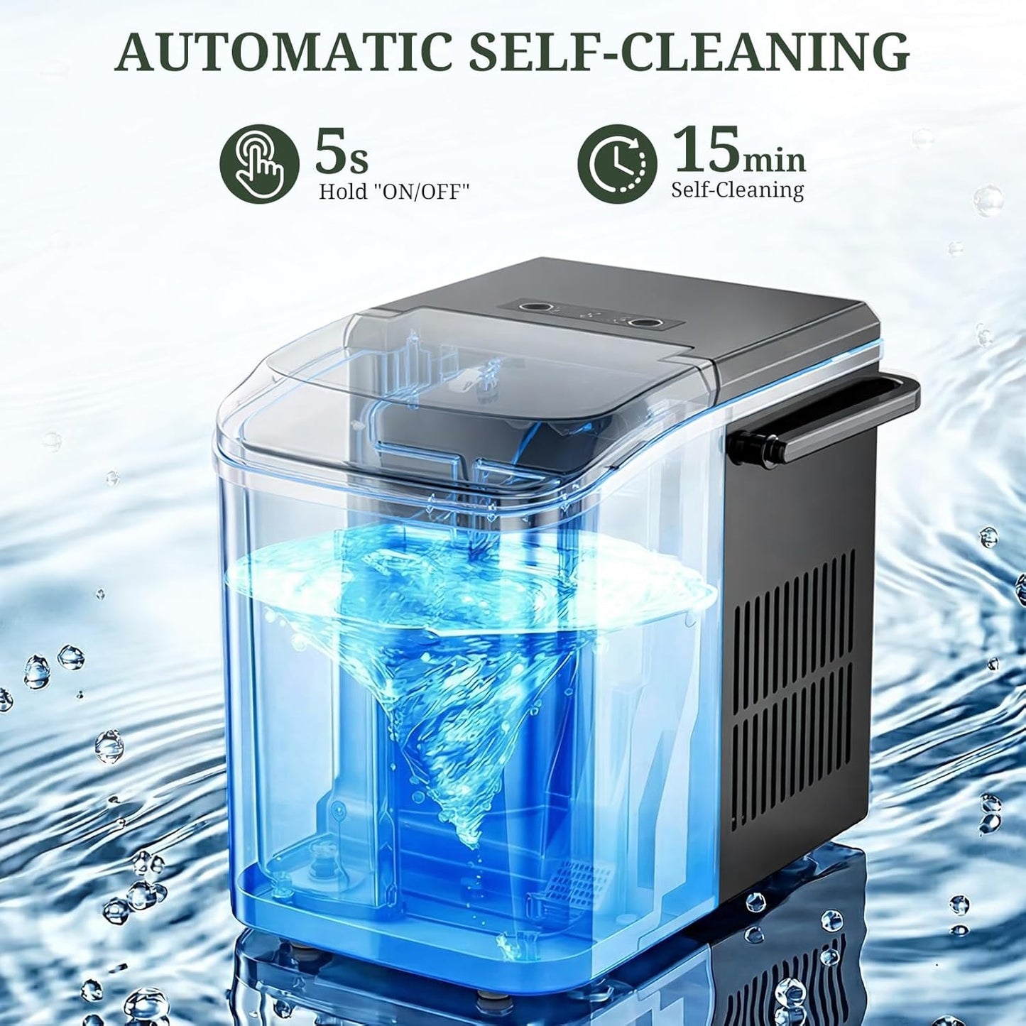 SageNest Portable Ice Makers Countertop with Handle, 26Lbs/24Hrs