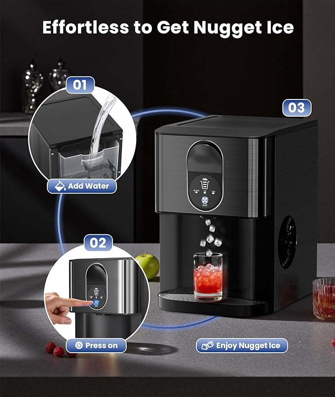 Cowsar Nugget Ice Maker Countertop, 2.4L Removable Water Tank