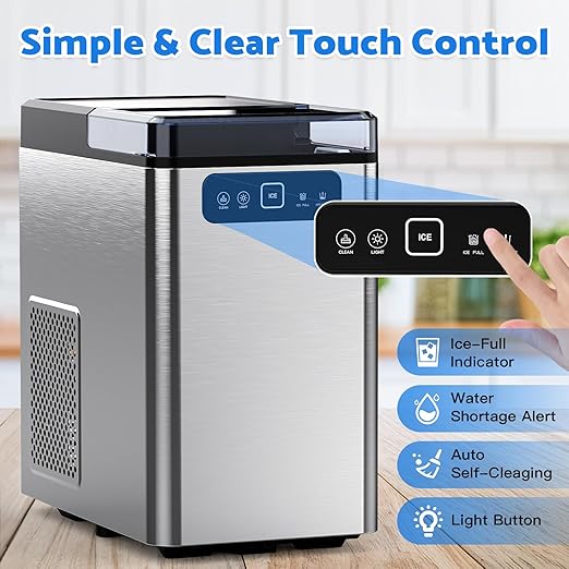Momokova Nugget Ice Maker Countertop, Ready in 5 Mins