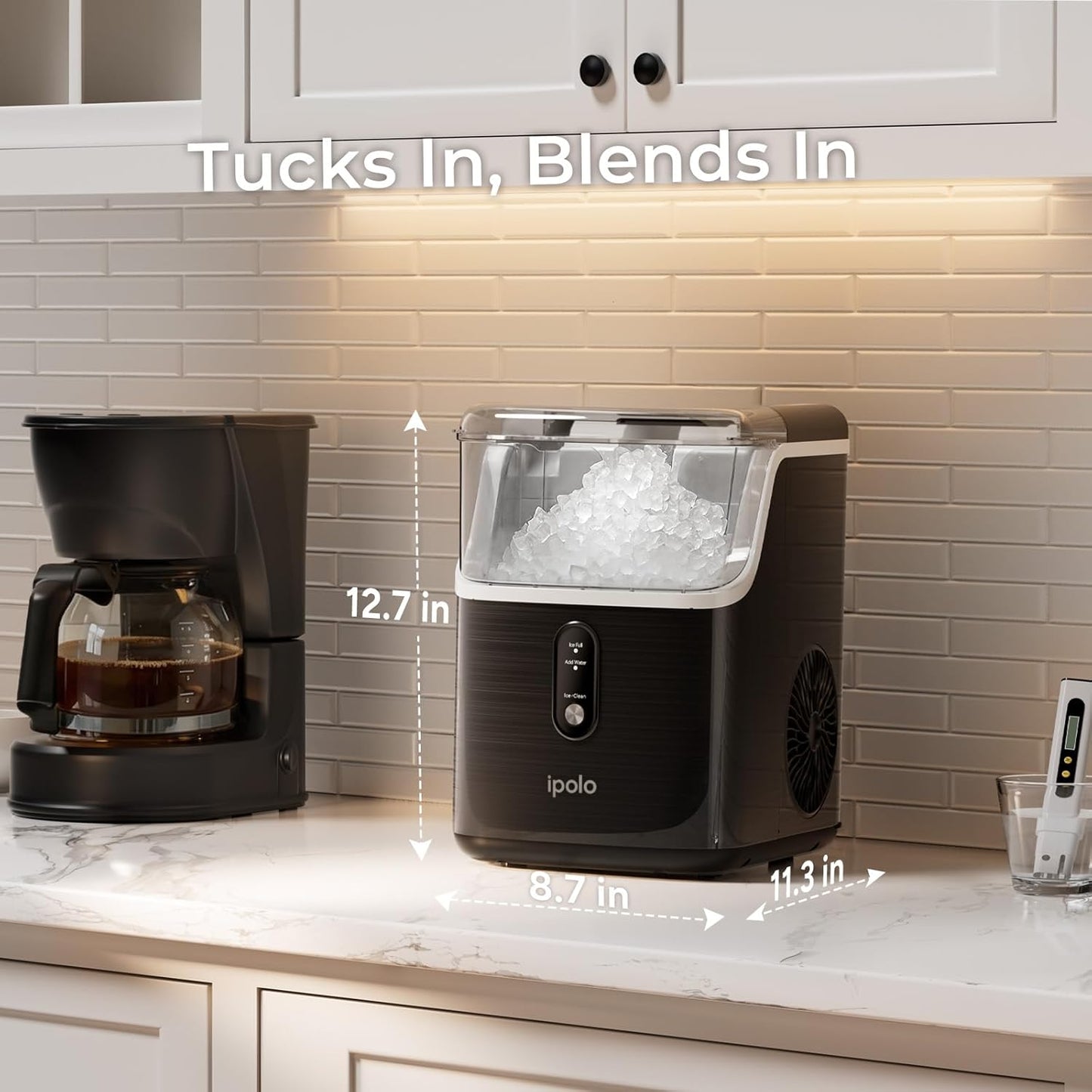 ipolo Nugget Ice Maker Countertop: 33lb/Day