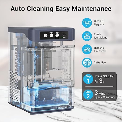 Fadhole Countertop Nugget Ice Maker with Water Tank, 40 lbs/24H