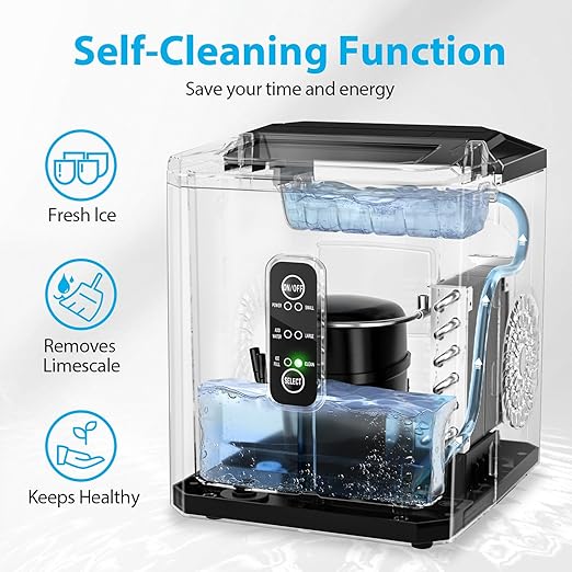 Aeitto Ice Makers Countertop, 9 Ice Cubes Release in 6 Mins