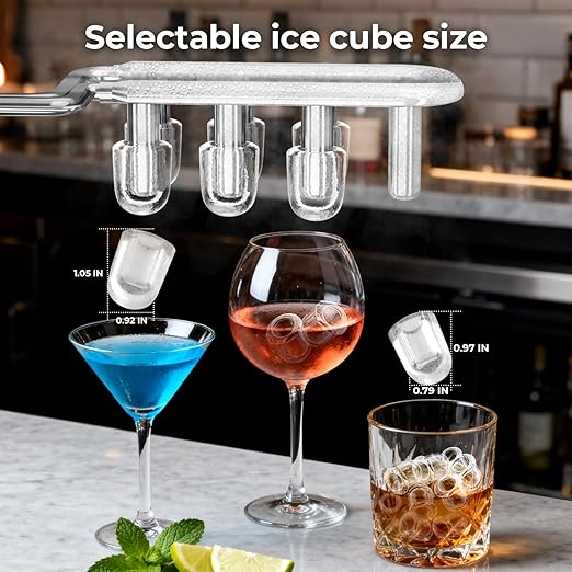 Electactic Countertop Ice Maker with 2L Dual Water Tank, 8 Bullet Ice Fast in 6 Mins