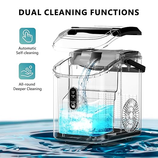 Euhomy Nugget Ice Maker Countertop with Handle, Ready in 6 Mins