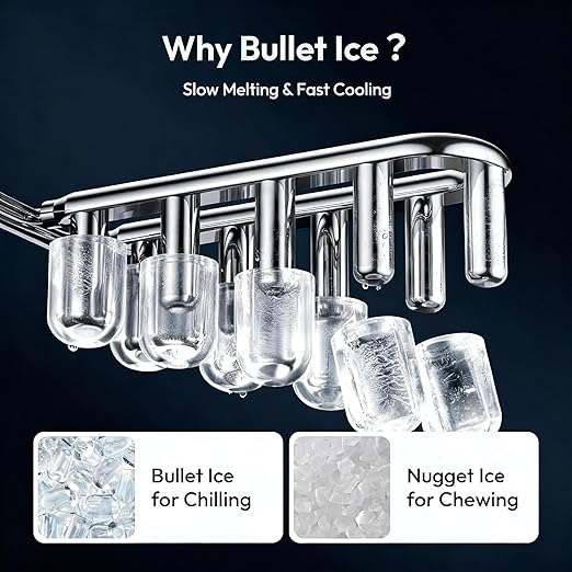 Snowflk Small Portable Countertop Ice Maker, 26lbs/24H Ice Machine with Self-Cleaning