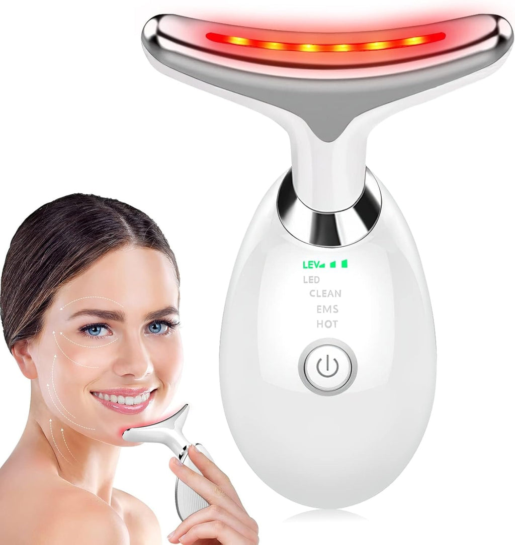 Rechargeable LED Facial Massager for Face & Neck - Vibrating Massager