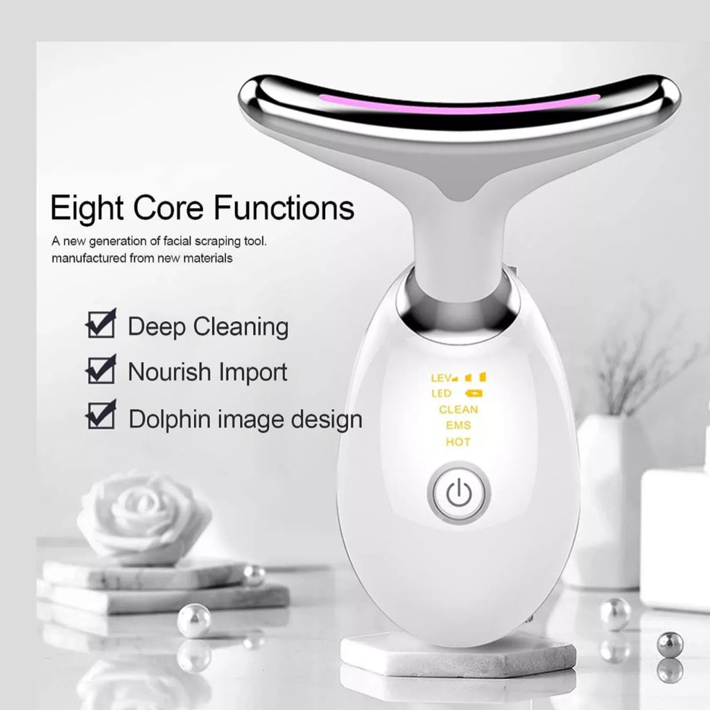 Rechargeable LED Facial Massager for Face & Neck - Vibrating Massager