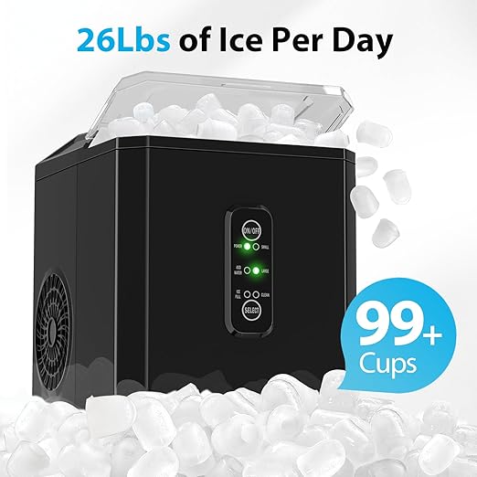 Aeitto Ice Makers Countertop, 9 Ice Cubes Release in 6 Mins
