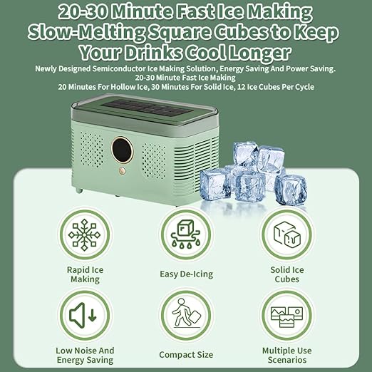 VYEMOYo Countertop Ice Maker Machine, Makes 12 Quickly
