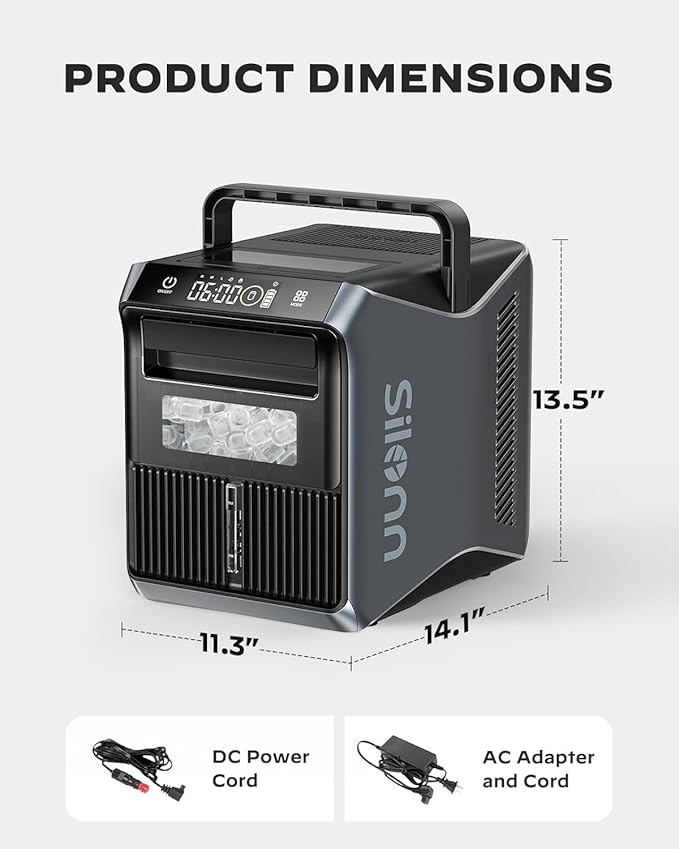 Silonn Battery-Powered Ice Maker with 4-Power