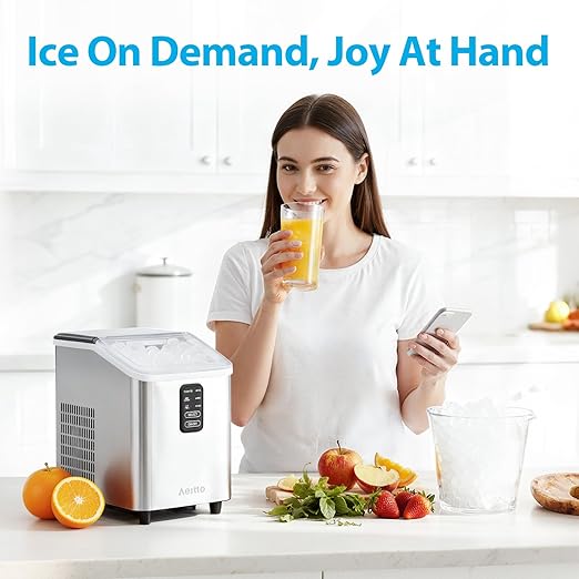 Aeitto Ice Maker Countertop 26lbs/24H, Ice Machine 8 Ice Cubes Ready in 6 Mins (2784)