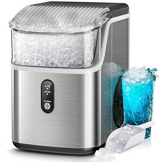 Kismile Nugget Ice Makers Countertop, 35lbs/Day