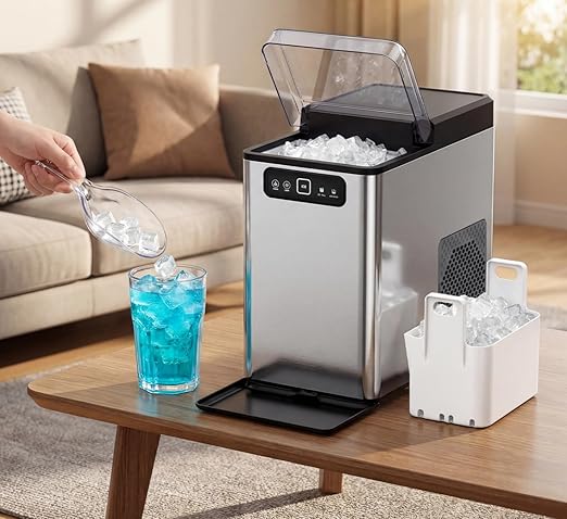 Momokova Nugget Ice Maker Countertop, Ready in 5 Mins