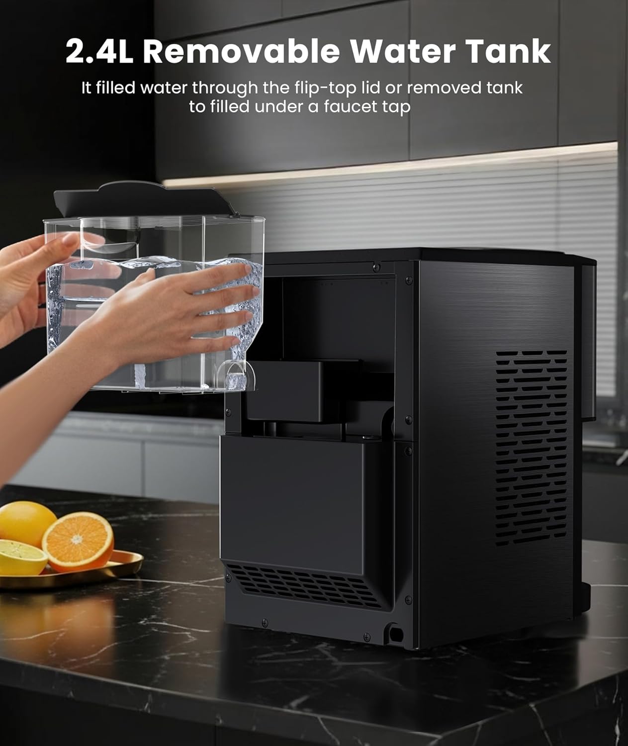 Cowsar Nugget Ice Maker Countertop, 2.4L Removable Water Tank