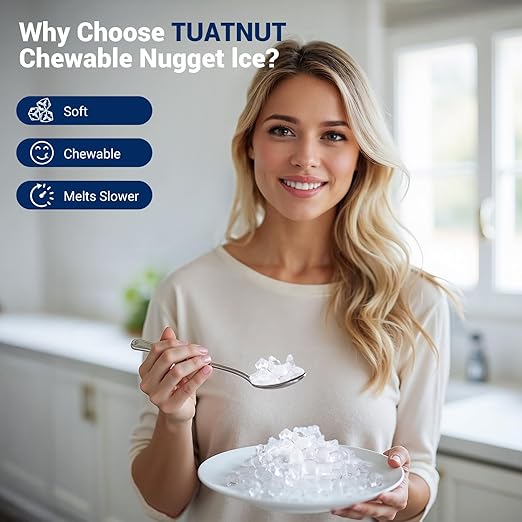 Tuatnut Nugget Ice Maker, 44lbs/24h Ice Makers Countertop