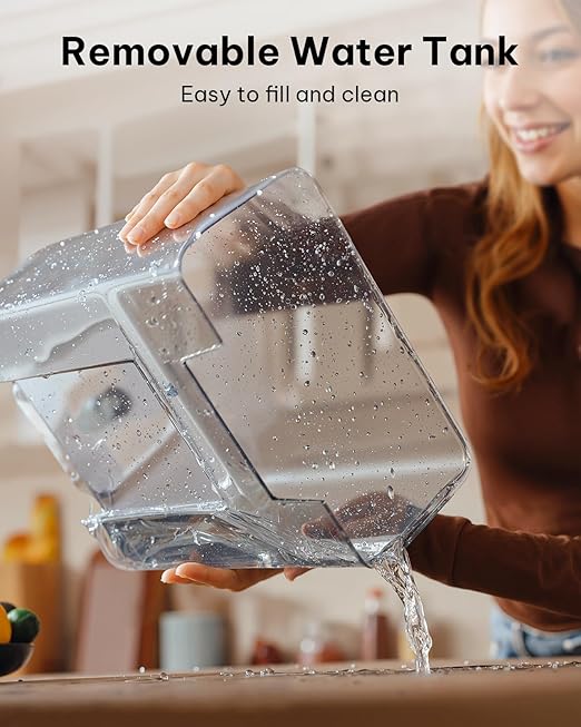 Ciays Nugget Ice Maker Countertop with 3L Detachable Water Tank and Timer Function