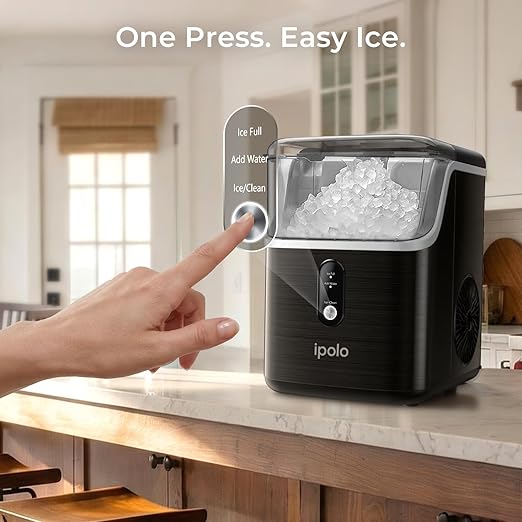 ipolo Nugget Ice Maker Countertop: 33lb/Day