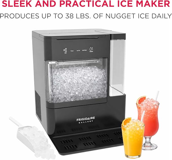Frigidaire Nugget Ice Maker with Removable Tank, 38lb Daily Ice Production