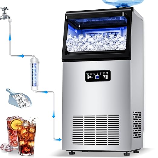 Bibrsa Commercial Ice Maker 100LBS/24H, 40 Cubes