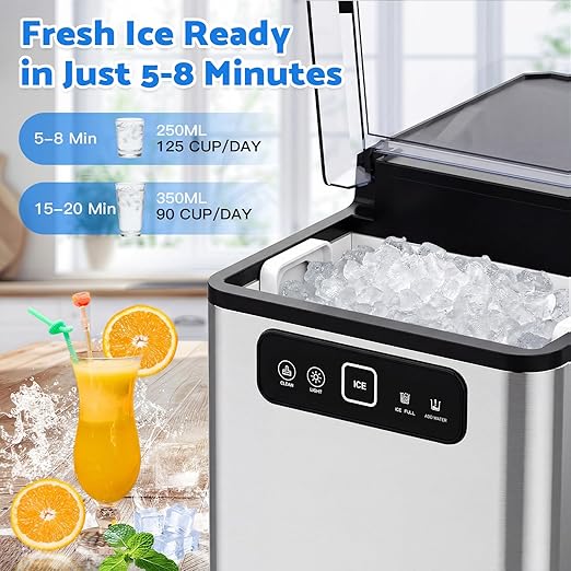 Momokova Nugget Ice Maker Countertop, Ready in 5 Mins
