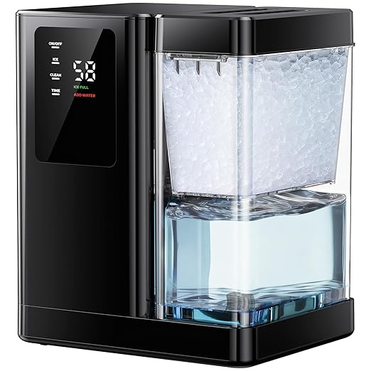 Ciays Nugget Ice Maker Countertop with 3L Detachable Water Tank and Timer Function