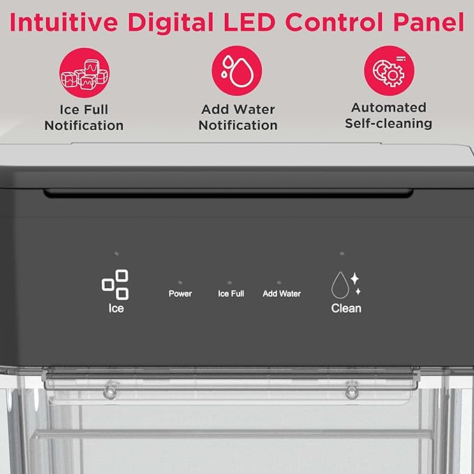 Frigidaire Nugget Ice Maker with Removable Tank, 38lb Daily Ice Production