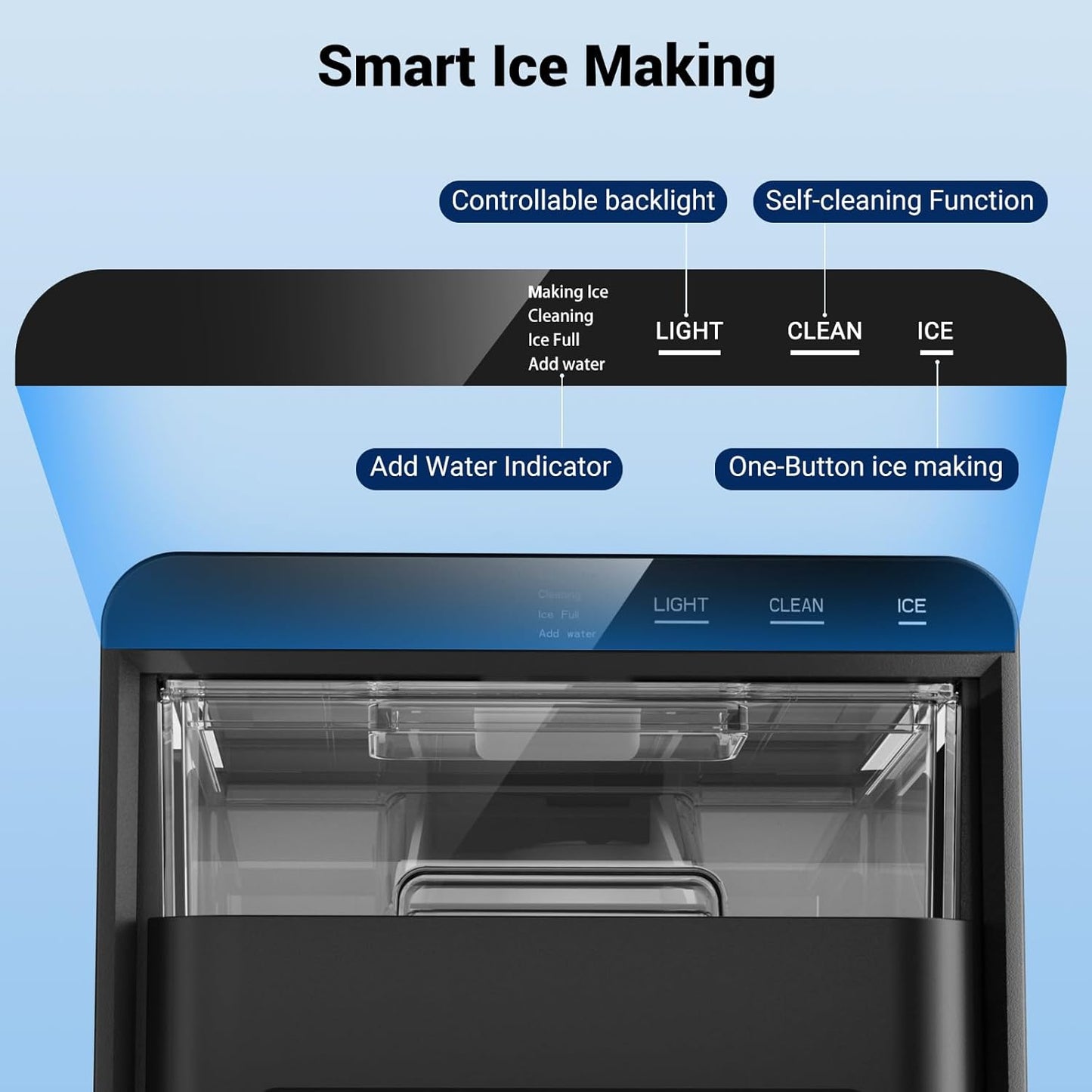 Tuatnut Nugget Ice Maker, 44lbs/24h Ice Makers Countertop