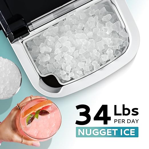 Euhomy Nugget Ice Maker Countertop with Handle, Ready in 6 Mins