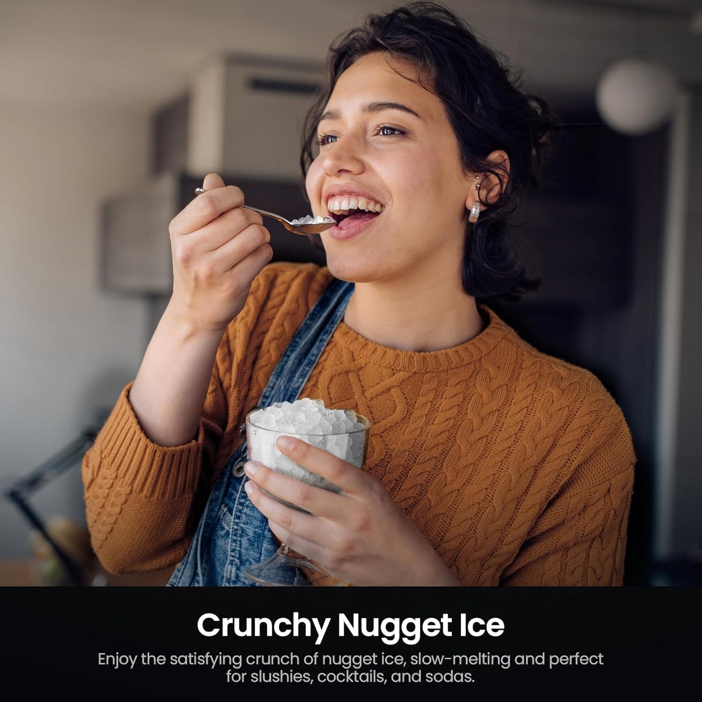 Kismile Nugget Ice Makers Countertop, 35lbs/Day