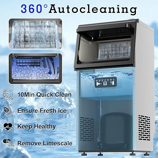 Bibrsa Commercial Ice Maker 100LBS/24H, 40 Cubes