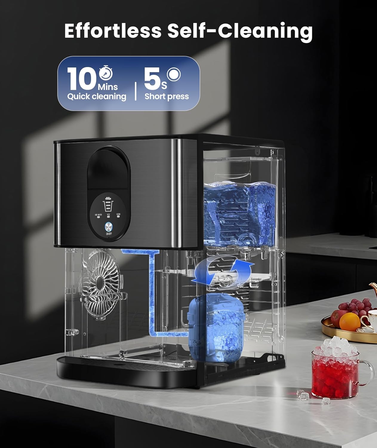 Cowsar Nugget Ice Maker Countertop, 2.4L Removable Water Tank