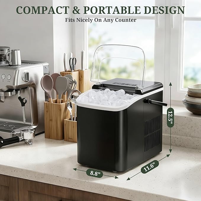 SageNest Portable Ice Makers Countertop with Handle, 26Lbs/24Hrs