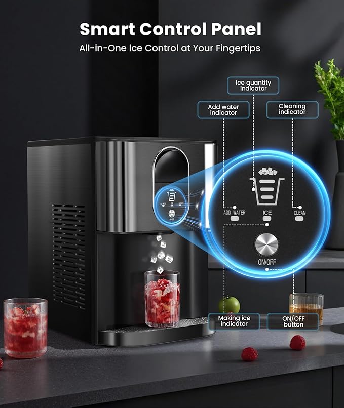 Cowsar Nugget Ice Maker Countertop, 2.4L Removable Water Tank