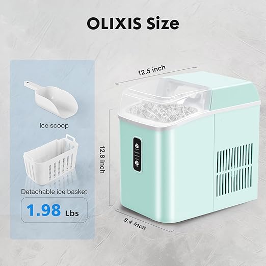 Olixis Nugget Ice Maker Countertop, 26LBS/24H Fast Production