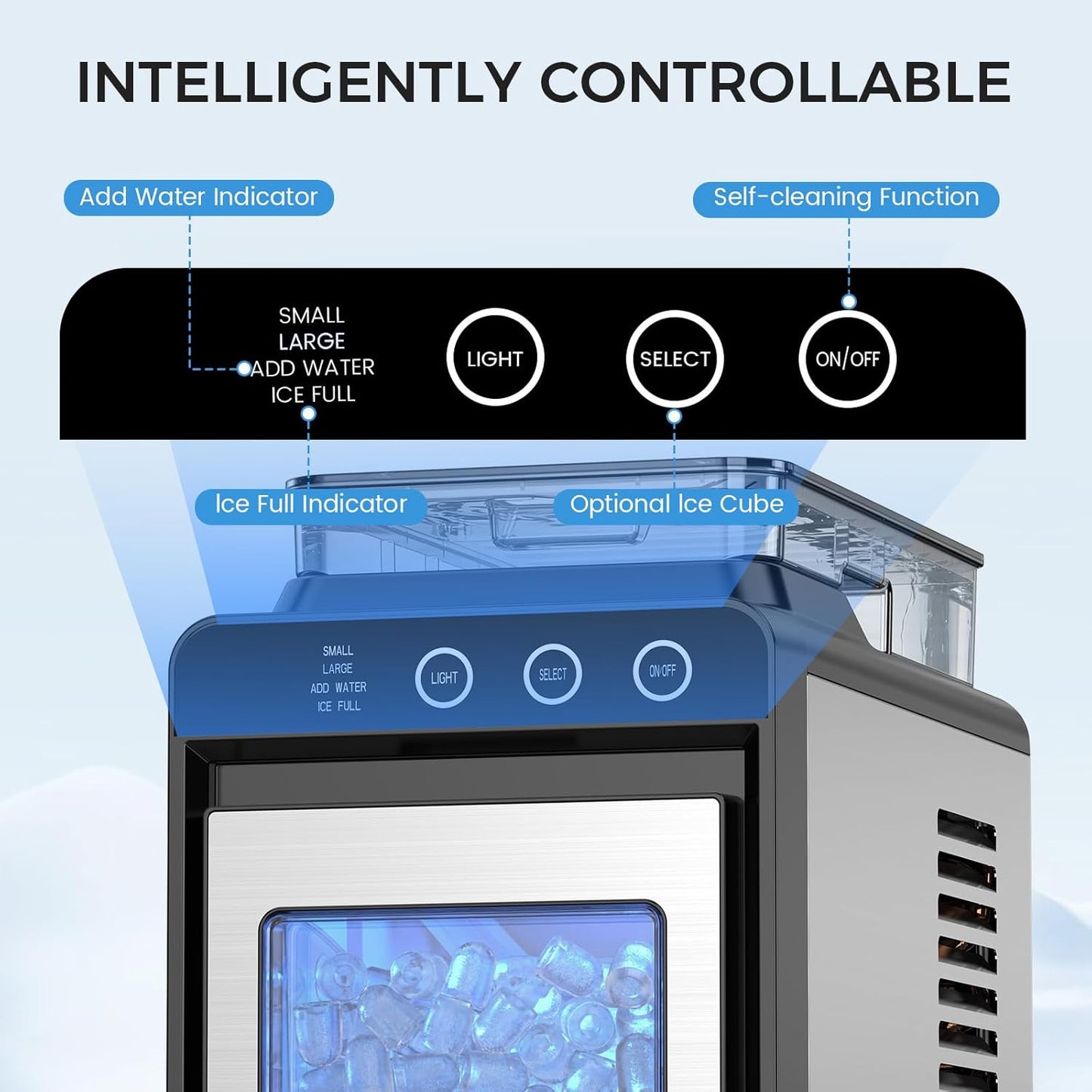 Cowsar Ice Maker Countertop, 26 lbs/24Hrs