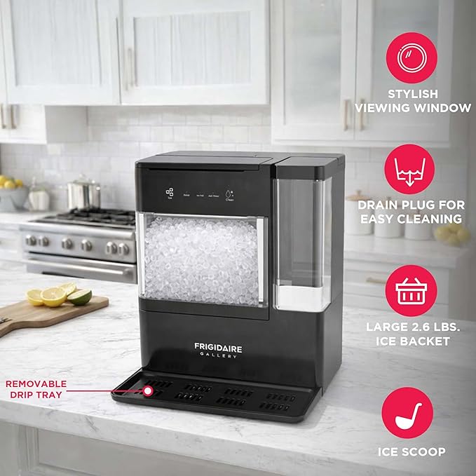 Frigidaire Nugget Ice Maker with Removable Tank, 38lb Daily Ice Production