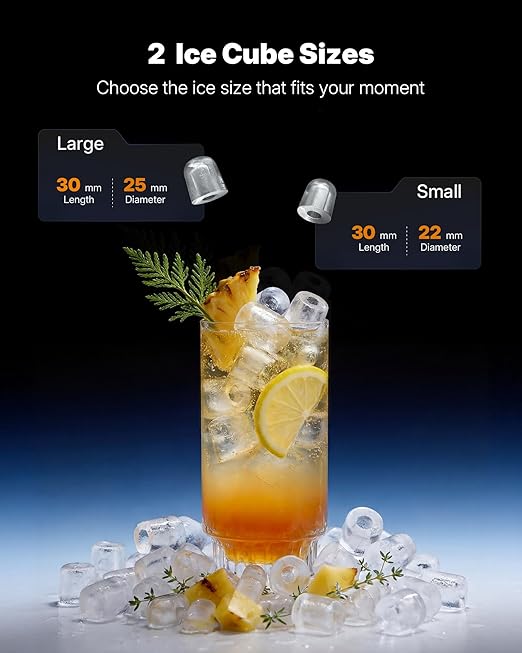 Upstreman Ice Maker Countertop, 9 Bullet Ice Cubes in 6 Mins