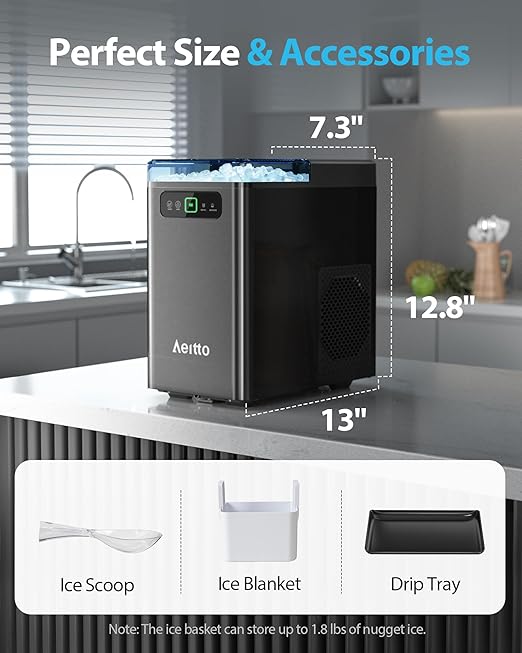 Aeitto Nugget Ice Maker Countertop (8651)