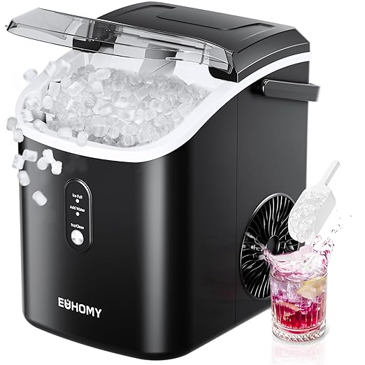 Euhomy Nugget Ice Maker Countertop with Handle, Ready in 6 Mins